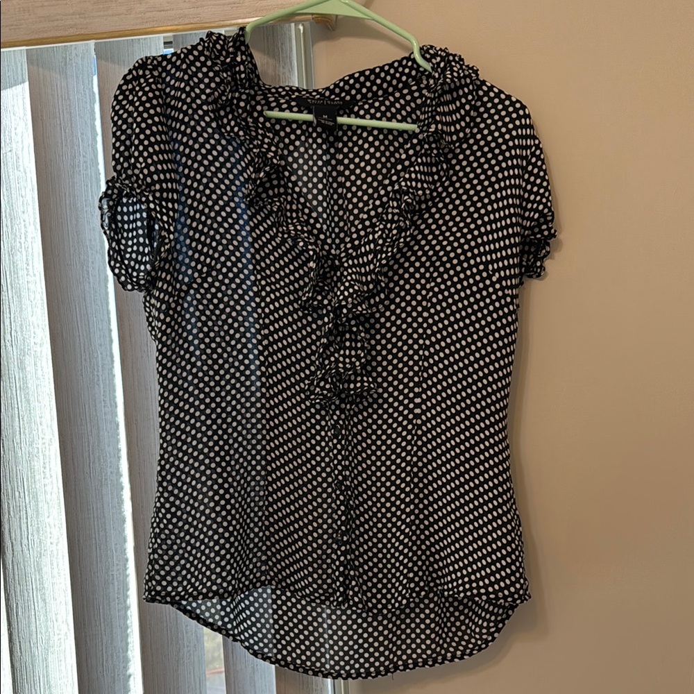 Black and White Polka Dot Women's Top